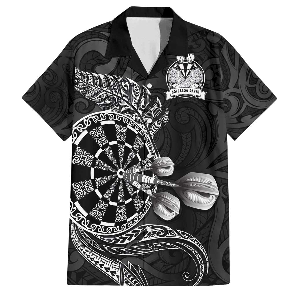 Personalised New Zealand Aotearoa Darts Masters Family Matching Puletasi and Hawaiian Shirt Tribal Silver Fern and Ta Moko Dartboard - Polynesian Pride