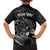 Personalised New Zealand Aotearoa Darts Masters Family Matching Short Sleeve Bodycon Dress and Hawaiian Shirt Tribal Silver Fern and Ta Moko Dartboard - Polynesian Pride
