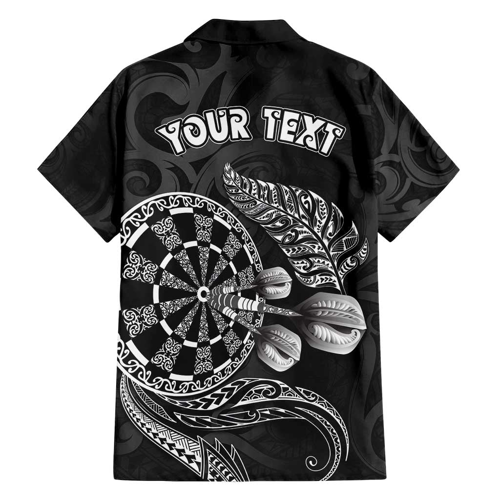 Personalised New Zealand Aotearoa Darts Masters Family Matching Tank Maxi Dress and Hawaiian Shirt Tribal Silver Fern and Ta Moko Dartboard - Polynesian Pride