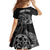 Personalised New Zealand Aotearoa Darts Masters Kid Short Sleeve Dress Tribal Silver Fern and Ta Moko Dartboard - Polynesian Pride