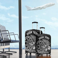 Personalised New Zealand Aotearoa Darts Masters Luggage Cover Tribal Silver Fern and Ta Moko Dartboard - Polynesian Pride