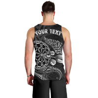 Personalised New Zealand Aotearoa Darts Masters Men Tank Top Tribal Silver Fern and Ta Moko Dartboard - Polynesian Pride