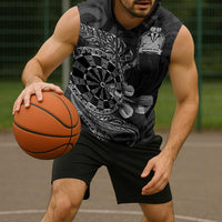 Personalised New Zealand Aotearoa Darts Masters Sleeveless Hoodie Tribal Silver Fern and Ta Moko Dartboard - Polynesian Pride