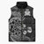 Personalised New Zealand Aotearoa Darts Masters Sleeveless Puffer Jacket Tribal Silver Fern and Ta Moko Dartboard - Polynesian Pride