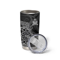 Personalised New Zealand Aotearoa Darts Masters Tumbler Cup Tribal Silver Fern and Ta Moko Dartboard - Polynesian Pride