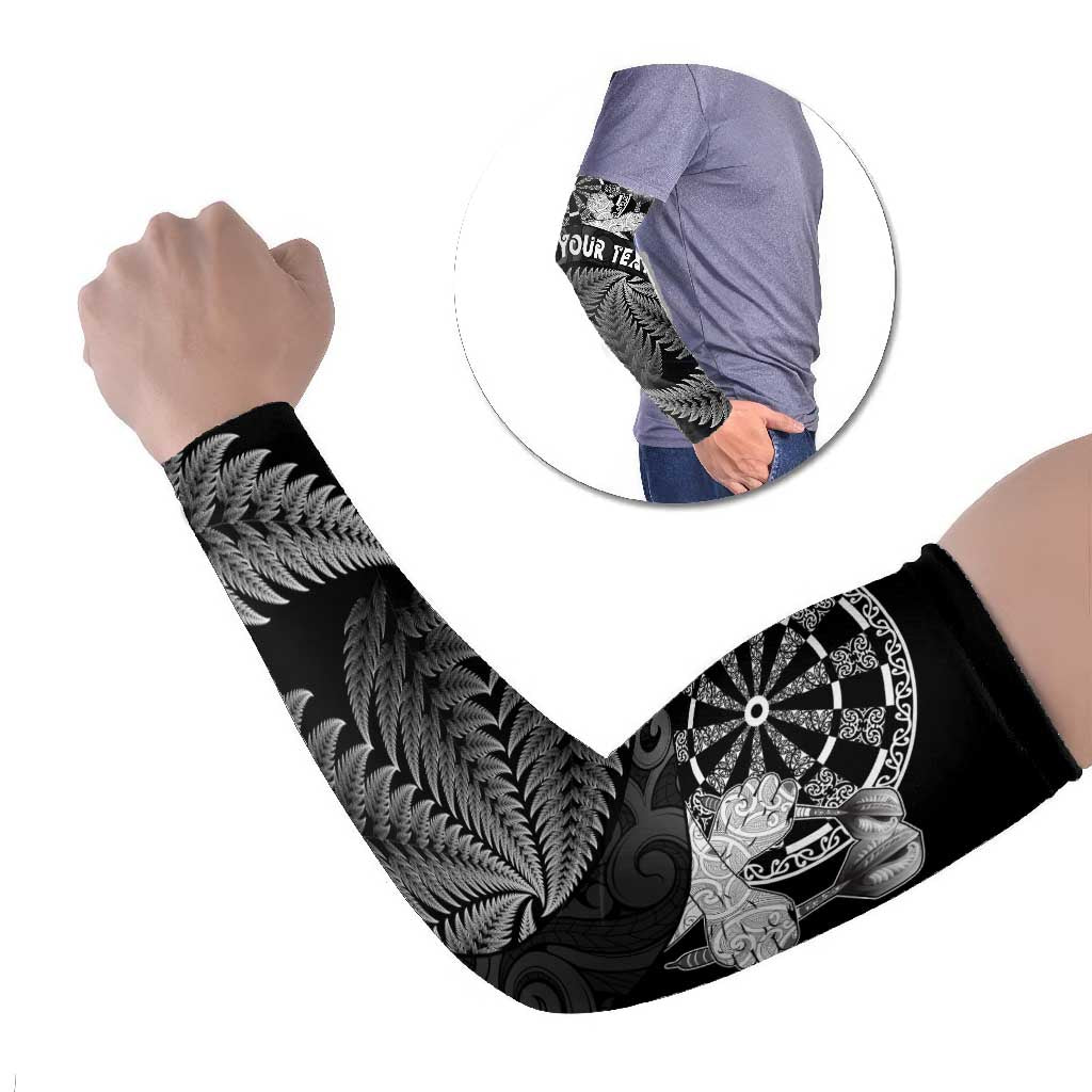 Personalised New Zealand Aotearoa Darts Masters Arm Sleeves Silver Fern and Maori Spirit - Polynesian Pride