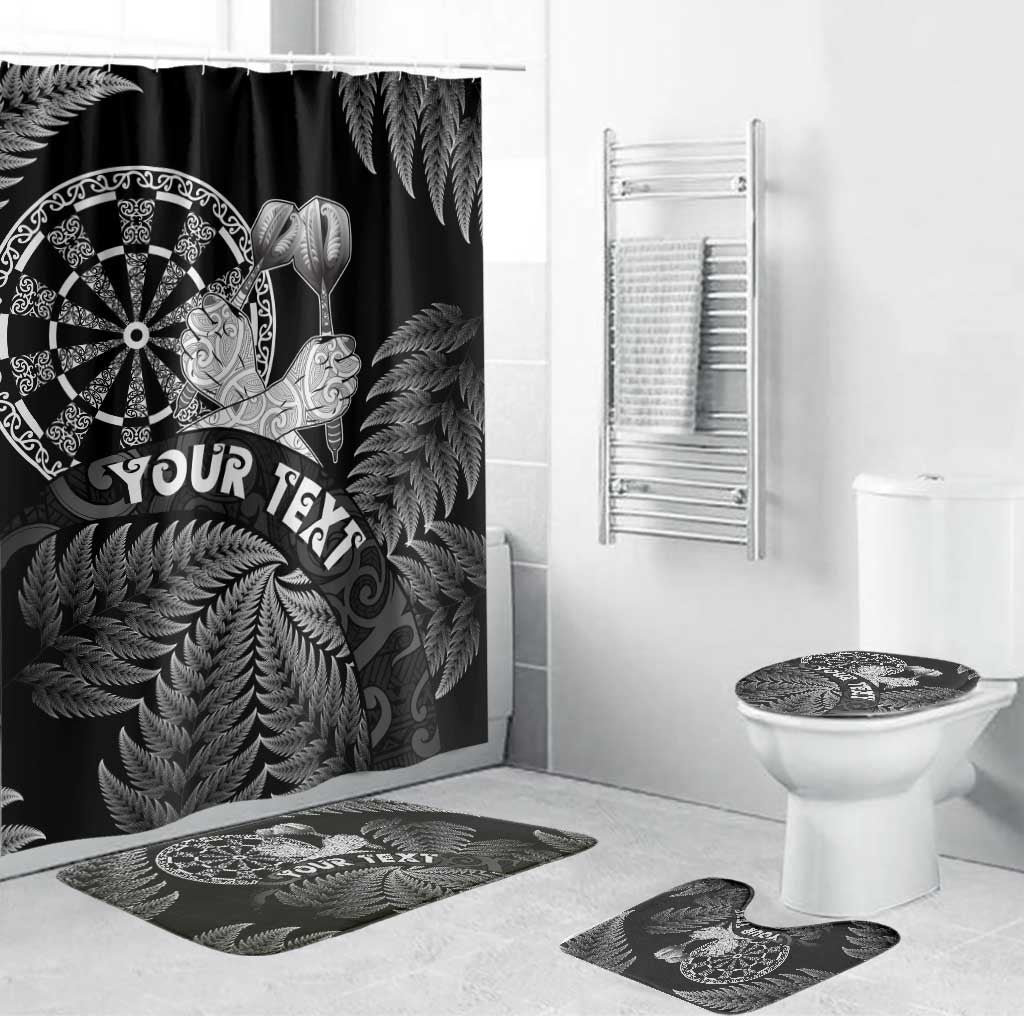 Personalised New Zealand Aotearoa Darts Masters Bathroom Set Silver Fern and Maori Spirit - Polynesian Pride