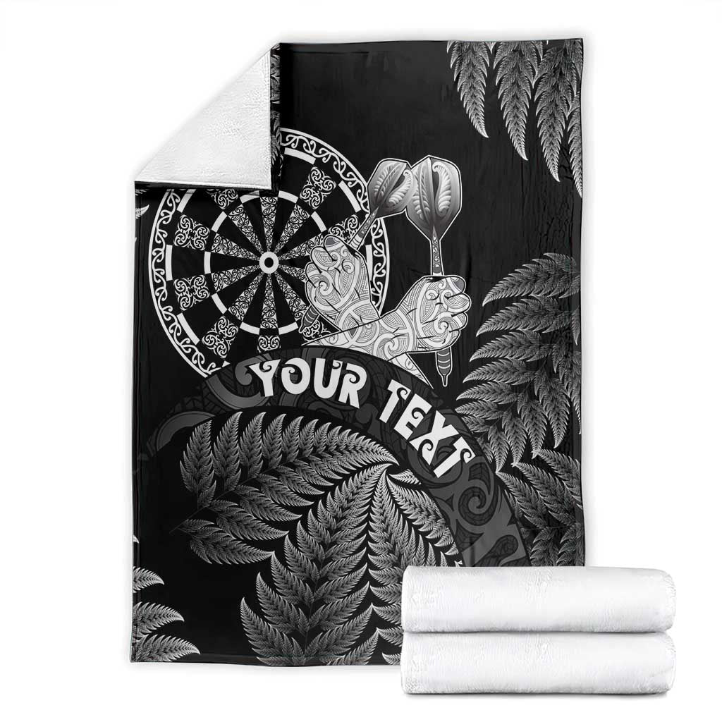 Personalised New Zealand Aotearoa Darts Masters Blanket Silver Fern and Maori Spirit - Polynesian Pride