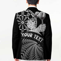 Personalised New Zealand Aotearoa Darts Masters Blazer Silver Fern and Maori Spirit - Polynesian Pride