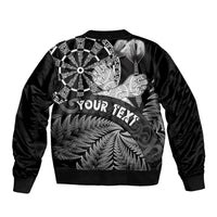 Personalised New Zealand Aotearoa Darts Masters Bomber Jacket Silver Fern and Maori Spirit - Polynesian Pride