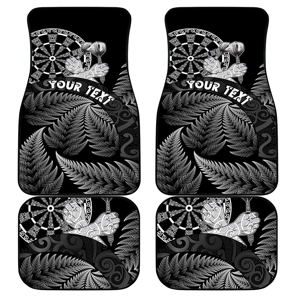 Personalised New Zealand Aotearoa Darts Masters Car Mats Silver Fern and Maori Spirit - Polynesian Pride