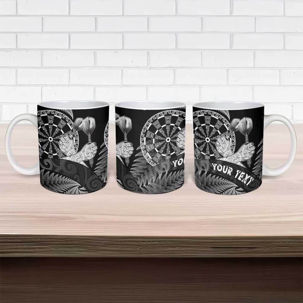 Personalised New Zealand Aotearoa Darts Masters Ceramic Mug Silver Fern and Maori Spirit - Polynesian Pride