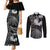 Personalised New Zealand Aotearoa Darts Masters Couples Matching Mermaid Dress and Long Sleeve Button Shirt Silver Fern and Maori Spirit - Polynesian Pride