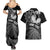 Personalised New Zealand Aotearoa Darts Masters Couples Matching Summer Maxi Dress and Hawaiian Shirt Silver Fern and Maori Spirit - Polynesian Pride