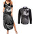 Personalised New Zealand Aotearoa Darts Masters Couples Matching Summer Maxi Dress and Long Sleeve Button Shirt Silver Fern and Maori Spirit - Polynesian Pride
