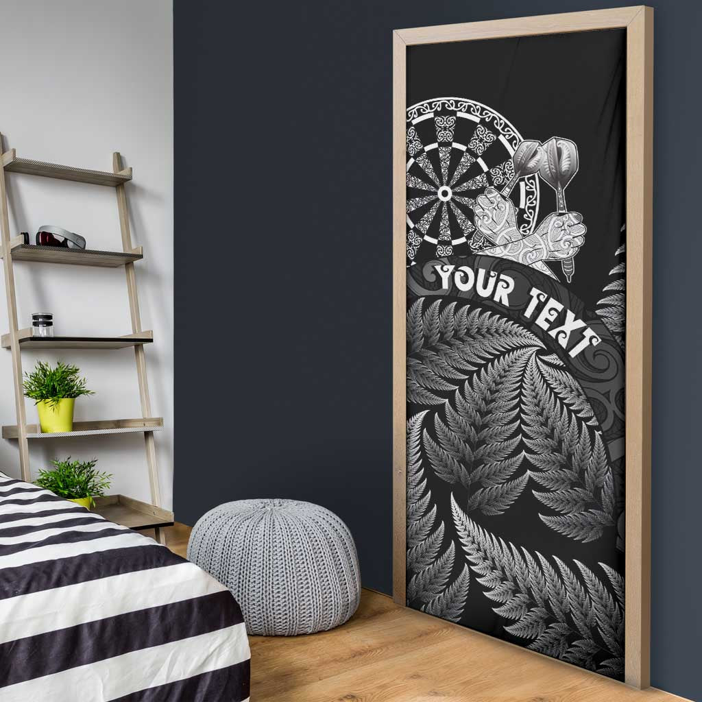 Personalised New Zealand Aotearoa Darts Masters Door Cover Silver Fern and Maori Spirit - Polynesian Pride