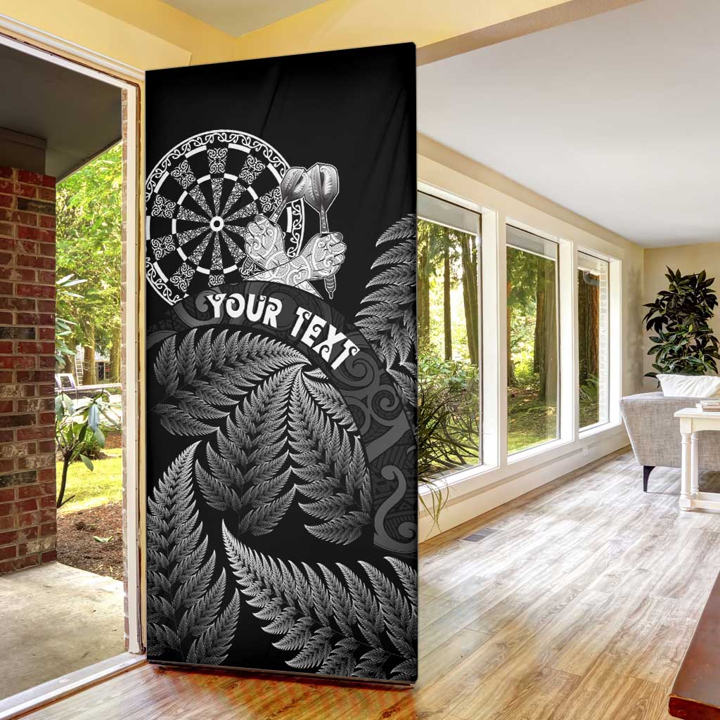 Personalised New Zealand Aotearoa Darts Masters Door Cover Silver Fern and Maori Spirit - Polynesian Pride