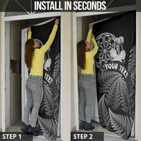 Personalised New Zealand Aotearoa Darts Masters Door Cover Silver Fern and Maori Spirit - Polynesian Pride
