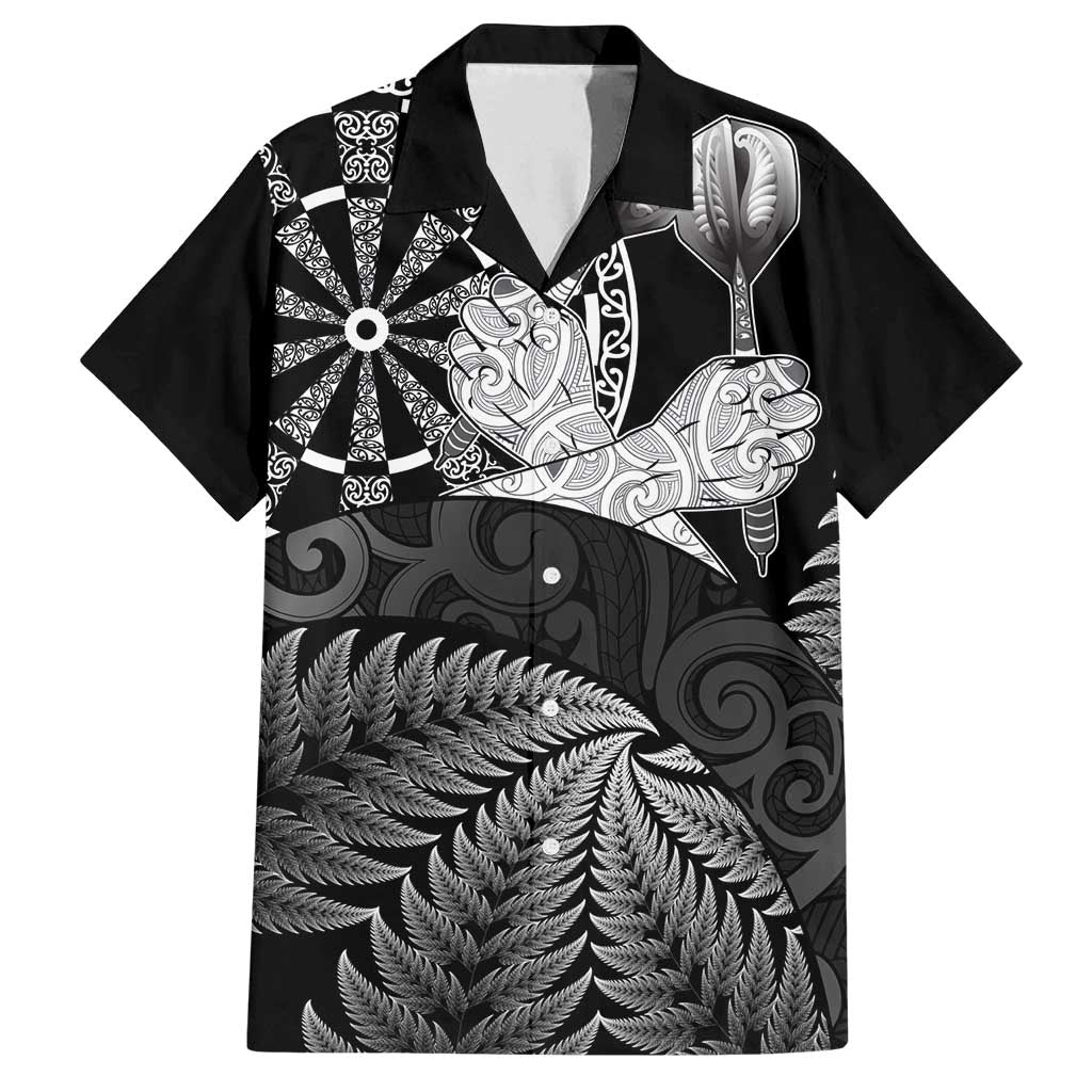 Personalised New Zealand Aotearoa Darts Masters Family Matching Long Sleeve Bodycon Dress and Hawaiian Shirt Silver Fern and Maori Spirit - Polynesian Pride
