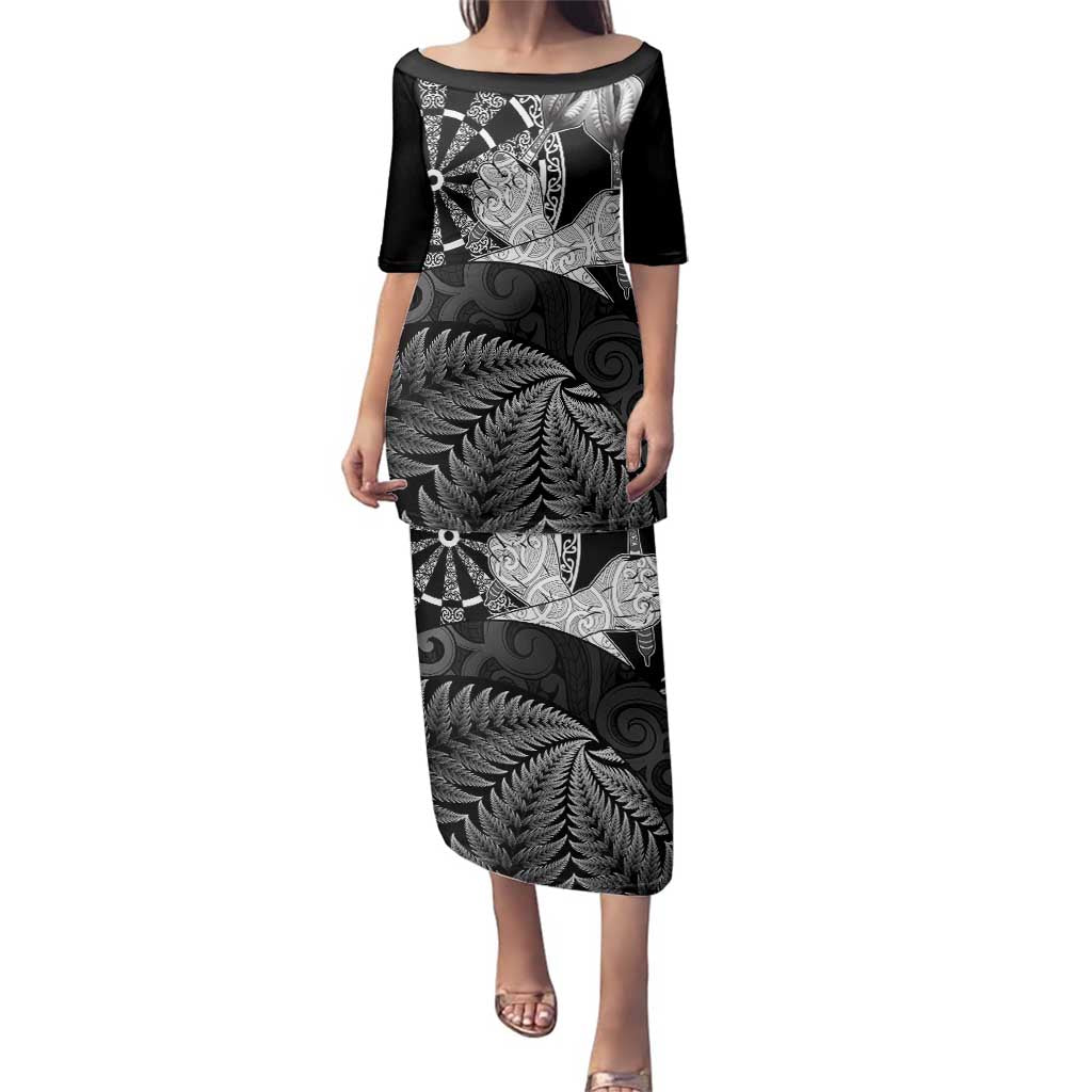 Personalised New Zealand Aotearoa Darts Masters Family Matching Puletasi and Hawaiian Shirt Silver Fern and Maori Spirit - Polynesian Pride