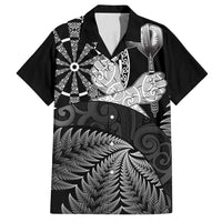 Personalised New Zealand Aotearoa Darts Masters Family Matching Tank Maxi Dress and Hawaiian Shirt Silver Fern and Maori Spirit - Polynesian Pride