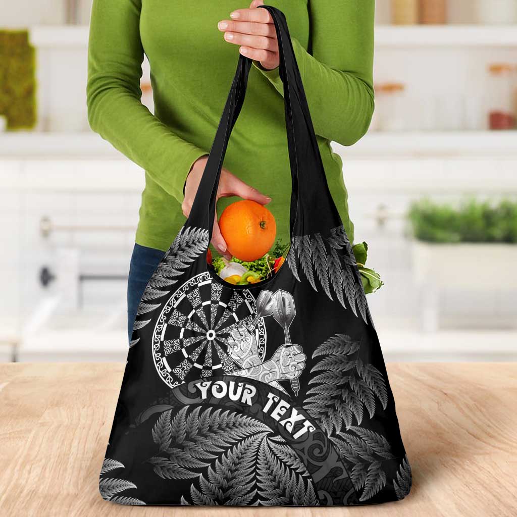 Personalised New Zealand Aotearoa Darts Masters Grocery Bag Silver Fern and Maori Spirit - Polynesian Pride