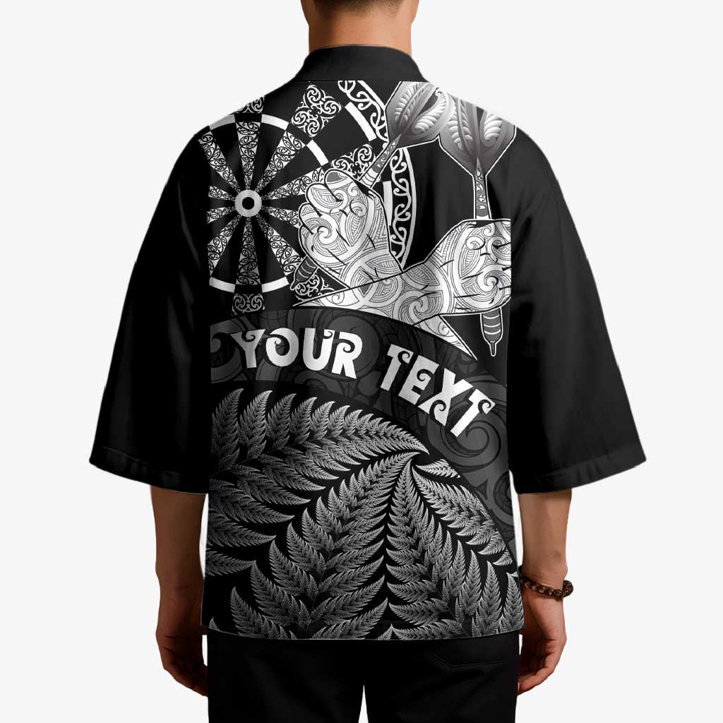 Personalised New Zealand Aotearoa Darts Masters Kimono Silver Fern and Maori Spirit - Polynesian Pride