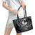 Personalised New Zealand Aotearoa Darts Masters Leather Tote Bag Silver Fern and Maori Spirit - Polynesian Pride
