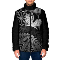 Personalised New Zealand Aotearoa Darts Masters Padded Jacket Silver Fern and Maori Spirit - Polynesian Pride
