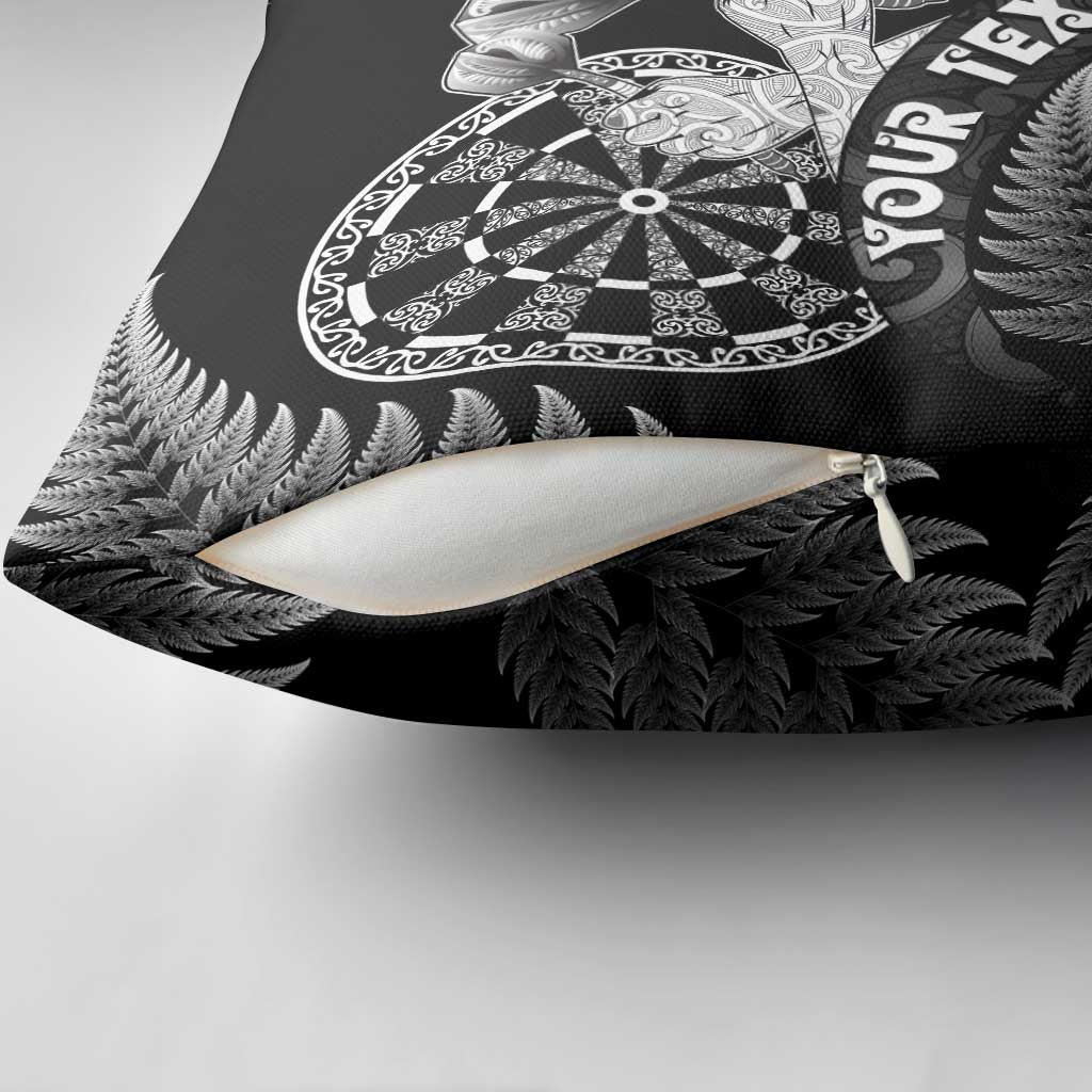 Personalised New Zealand Aotearoa Darts Masters Pillow Cover Silver Fern and Maori Spirit - Polynesian Pride
