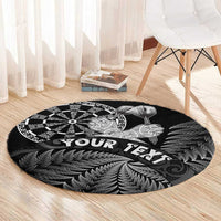 Personalised New Zealand Aotearoa Darts Masters Round Carpet Silver Fern and Maori Spirit - Polynesian Pride