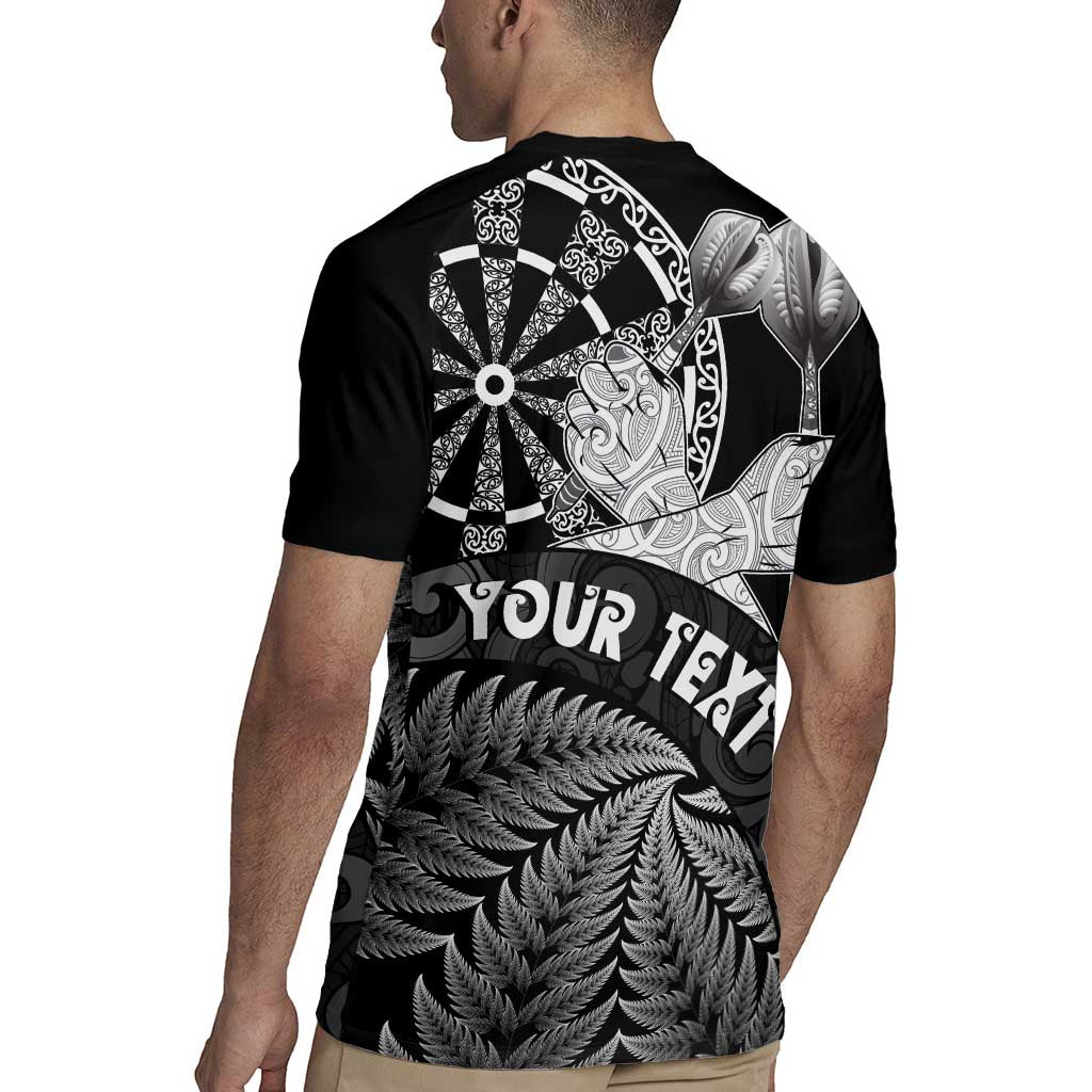 Personalised New Zealand Aotearoa Darts Masters Rugby Jersey Silver Fern and Maori Spirit - Polynesian Pride