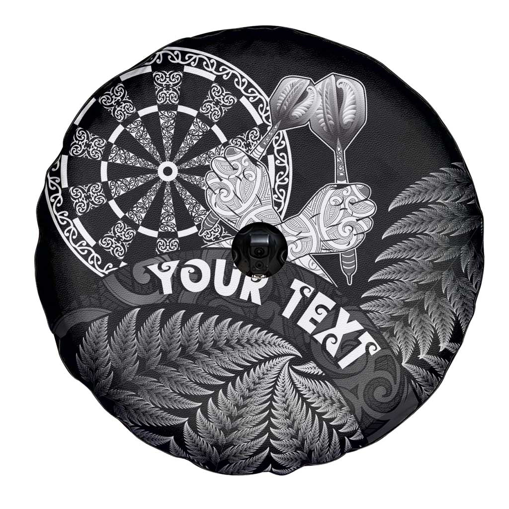 Personalised New Zealand Aotearoa Darts Masters Spare Tire Cover Silver Fern and Maori Spirit - Polynesian Pride