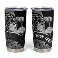 Personalised New Zealand Aotearoa Darts Masters Tumbler Cup Silver Fern and Maori Spirit - Polynesian Pride