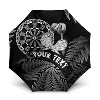 Personalised New Zealand Aotearoa Darts Masters Umbrella Silver Fern and Maori Spirit - Polynesian Pride
