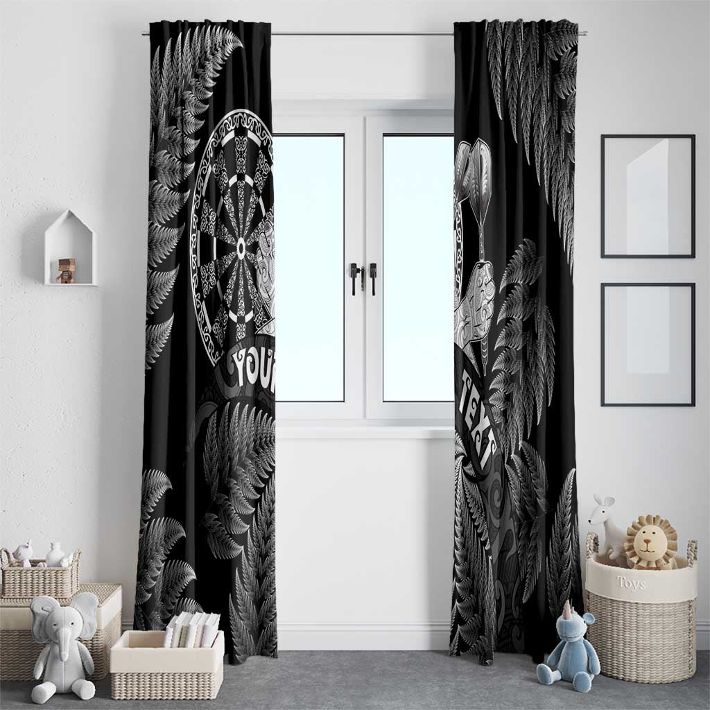 Personalised New Zealand Aotearoa Darts Masters Window Curtain Silver Fern and Maori Spirit - Polynesian Pride