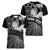 Personalised New Zealand Aotearoa Darts Masters Women V-Neck T-Shirt Silver Fern and Maori Spirit - Polynesian Pride