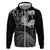 Personalised New Zealand Aotearoa Darts Masters Zip Hoodie Silver Fern and Maori Spirit - Polynesian Pride