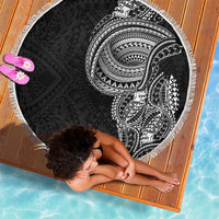 Traditional Polynesian Art Tattoos Beach Blanket Black Color LT03 - Polynesian Pride