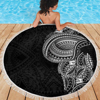 Traditional Polynesian Art Tattoos Beach Blanket Black Color LT03 - Polynesian Pride