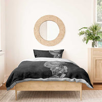 Traditional Polynesian Art Tattoos Bedding Set Black Color - Polynesian Pride