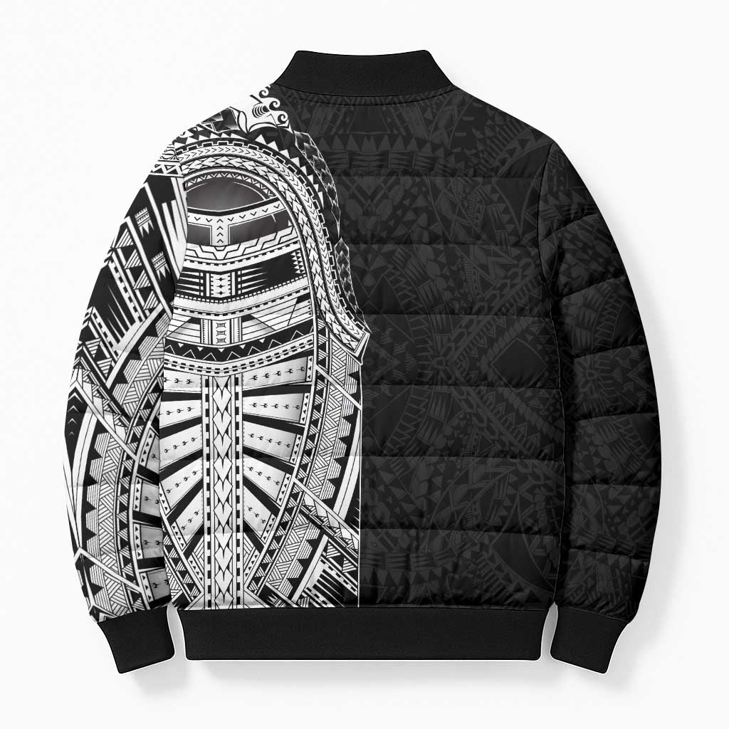 Traditional Polynesian Art Tattoos Bomber Puffer Jacket Black Color LT03 - Polynesian Pride