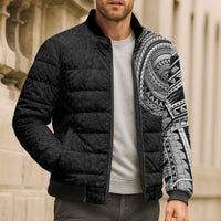Traditional Polynesian Art Tattoos Bomber Puffer Jacket Black Color LT03 - Polynesian Pride