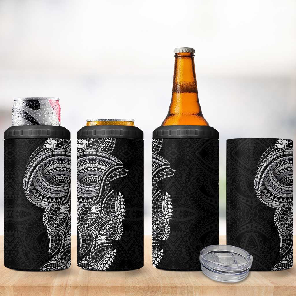 Traditional Polynesian Art Tattoos 4 in 1 Can Cooler Tumbler Black Color LT03 - Polynesian Pride