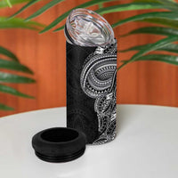 Traditional Polynesian Art Tattoos 4 in 1 Can Cooler Tumbler Black Color LT03 - Polynesian Pride