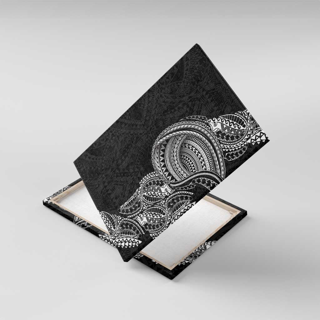 Traditional Polynesian Art Tattoos Canvas Wall Art Black Color LT03 With Frame Black - Polynesian Pride