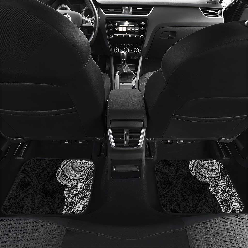 Traditional Polynesian Art Tattoos Car Mats Black Color LT03 Set 2pcs - Back Black - Polynesian Pride