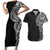 Traditional Polynesian Art Tattoos Couples Matching Short Sleeve Bodycon Dress and Hawaiian Shirt Black Color - Polynesian Pride
