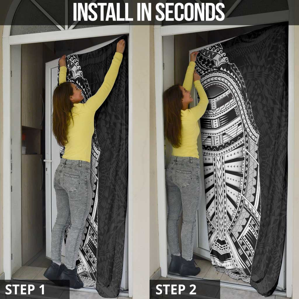 Traditional Polynesian Art Tattoos Door Cover Black Color - Polynesian Pride