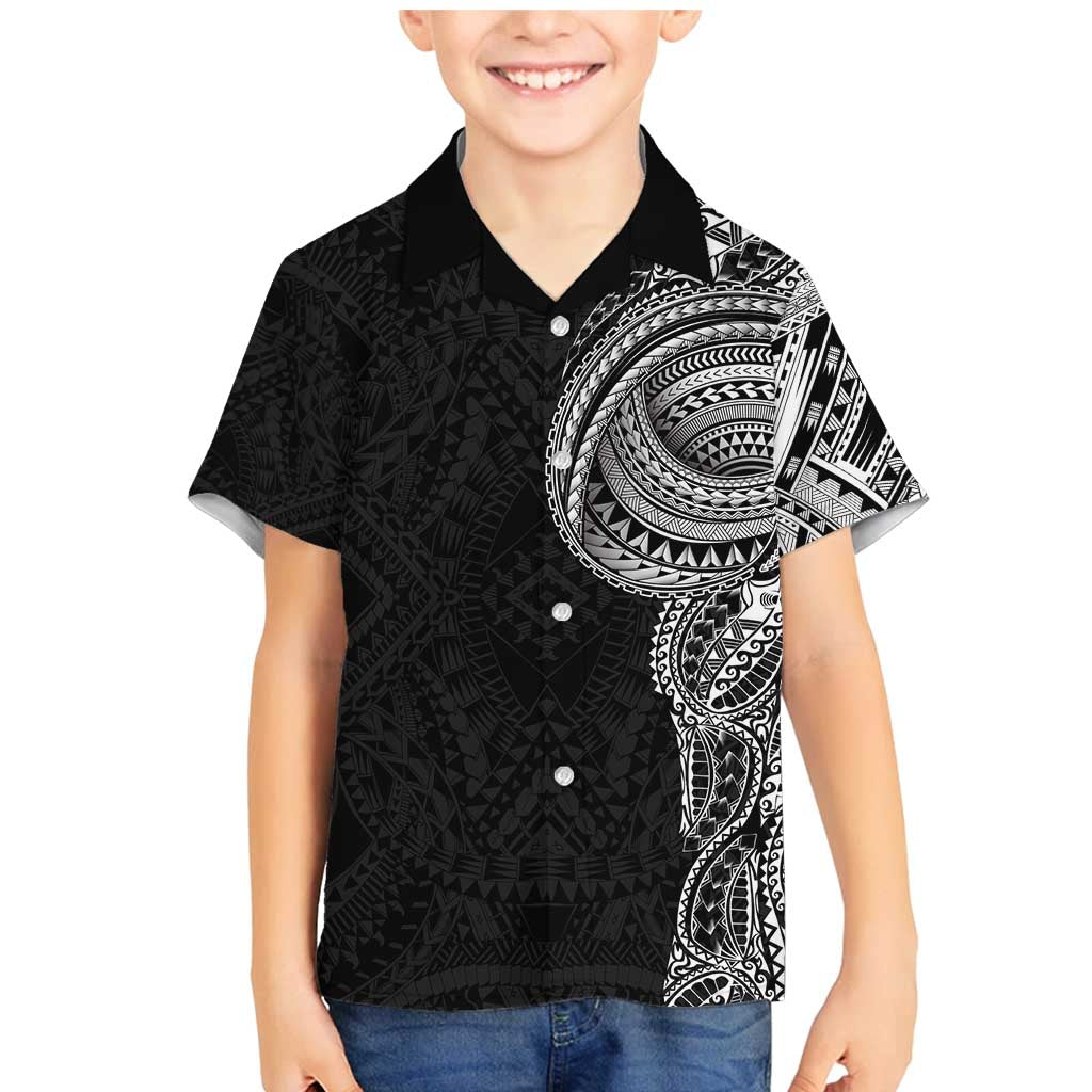 Traditional Polynesian Art Tattoos Family Matching Mermaid Dress and Hawaiian Shirt Black Color - Polynesian Pride